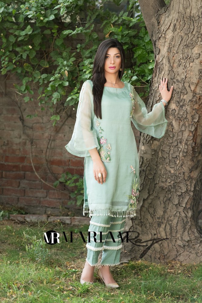 Mint Breeze-Pakistani Luxury Pret formal wear with exquisite handwork
