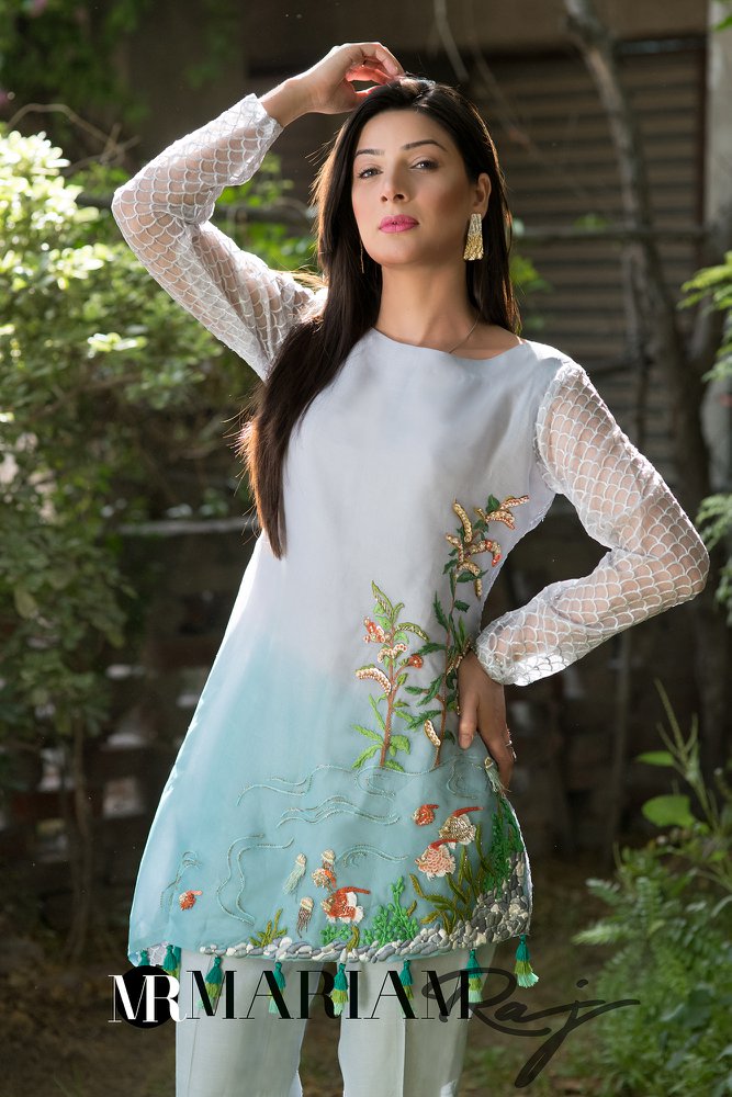 Sky Bliss-Custom-made Pakistani Luxury Pret Outfit