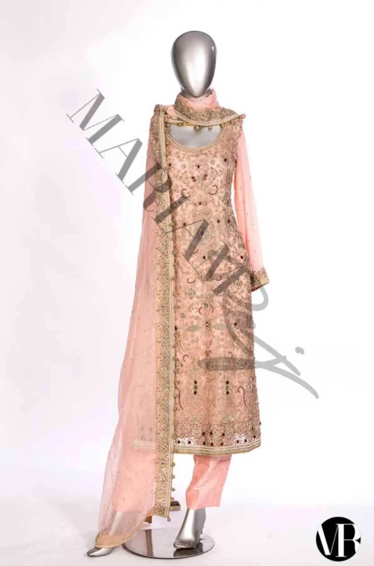 Amber- Pure Chiffon Pakistani Wedding Outfit