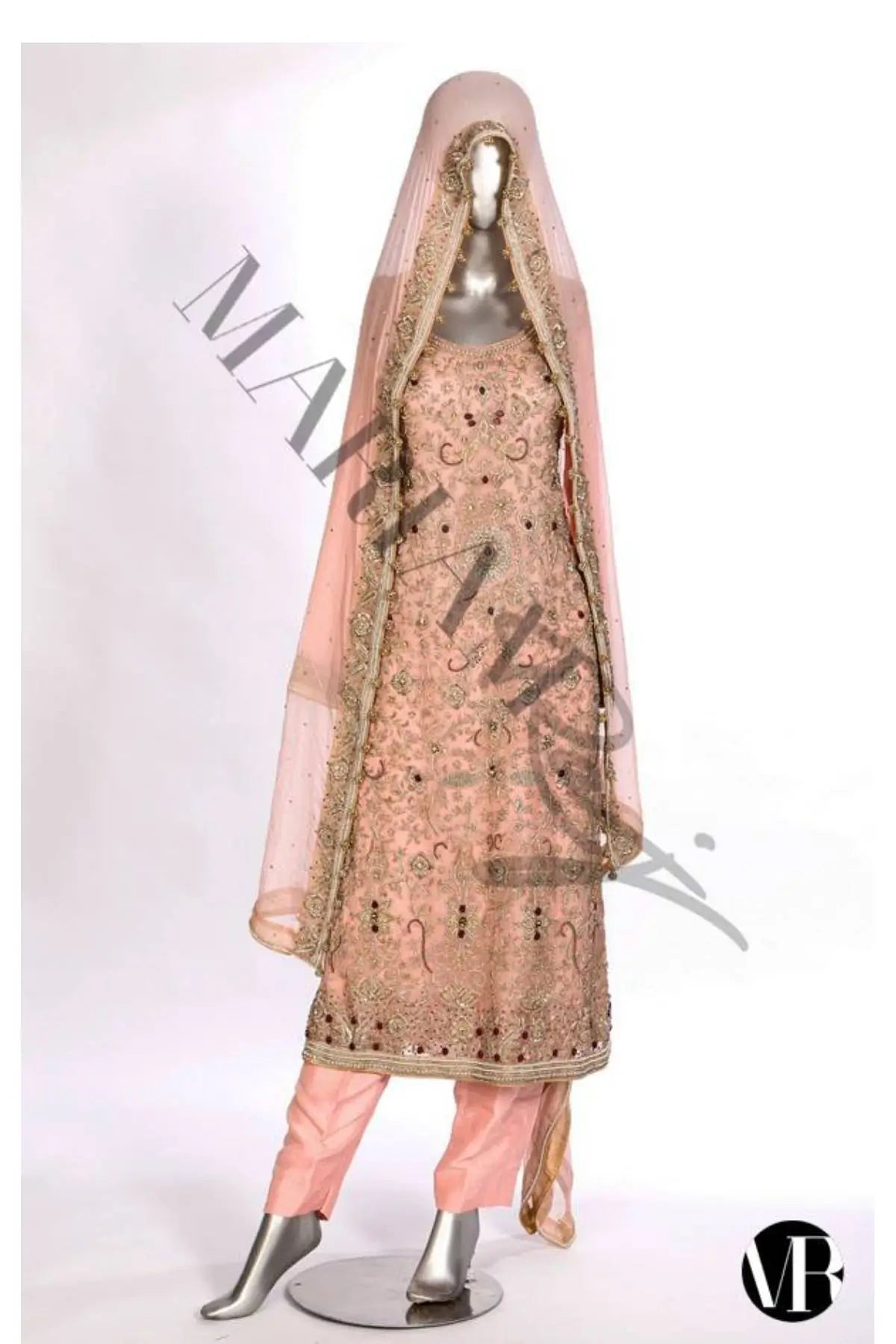 Amber- Pure Chiffon Pakistani Wedding Outfit