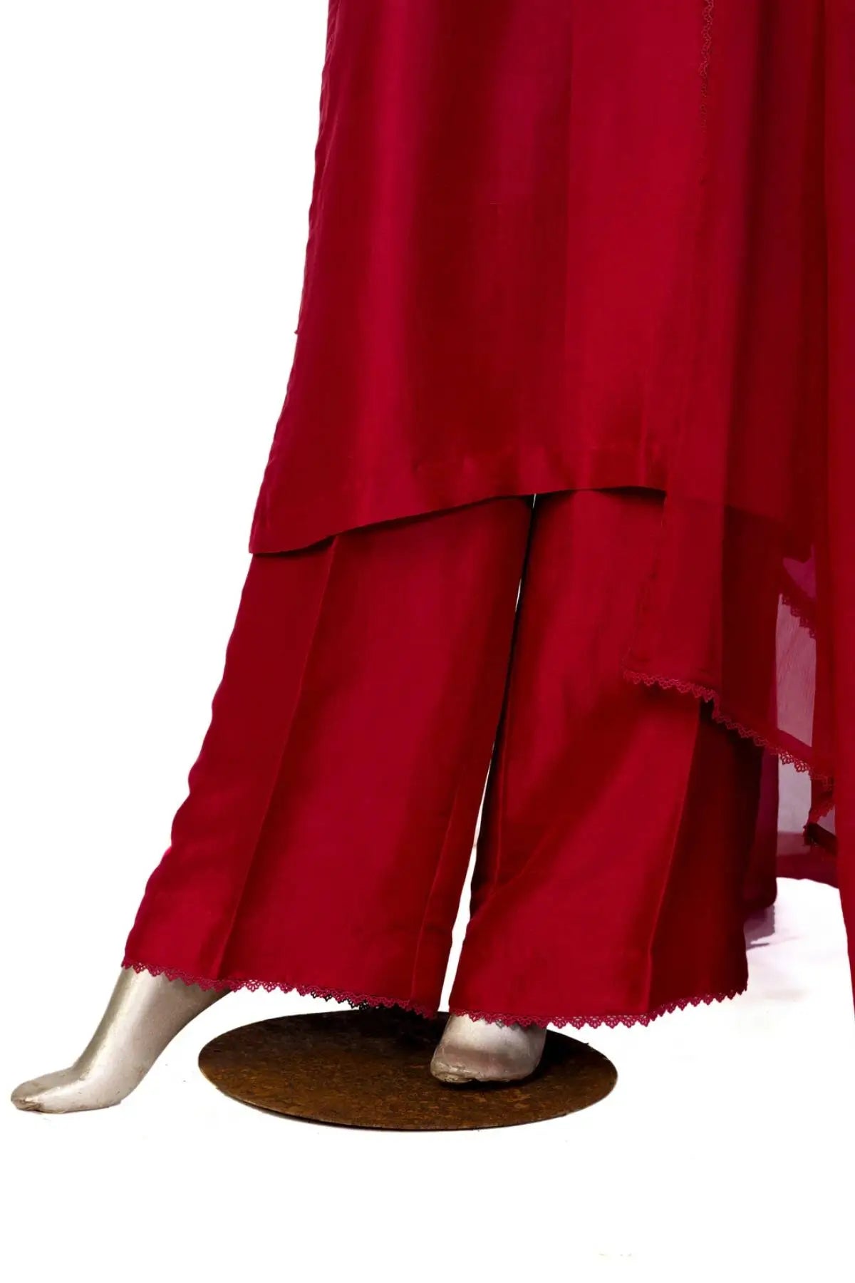 Anaya-Stunning Maroon Raw Silk Suit with Dupatta