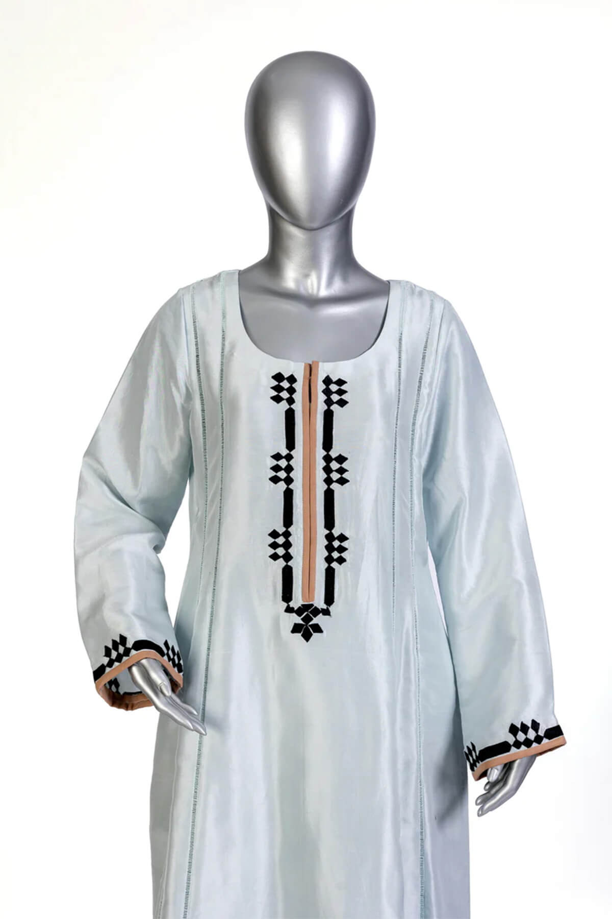 Anchal – Classic Embroidered Korean Silk Suit with Peach Dupatta Worldwide