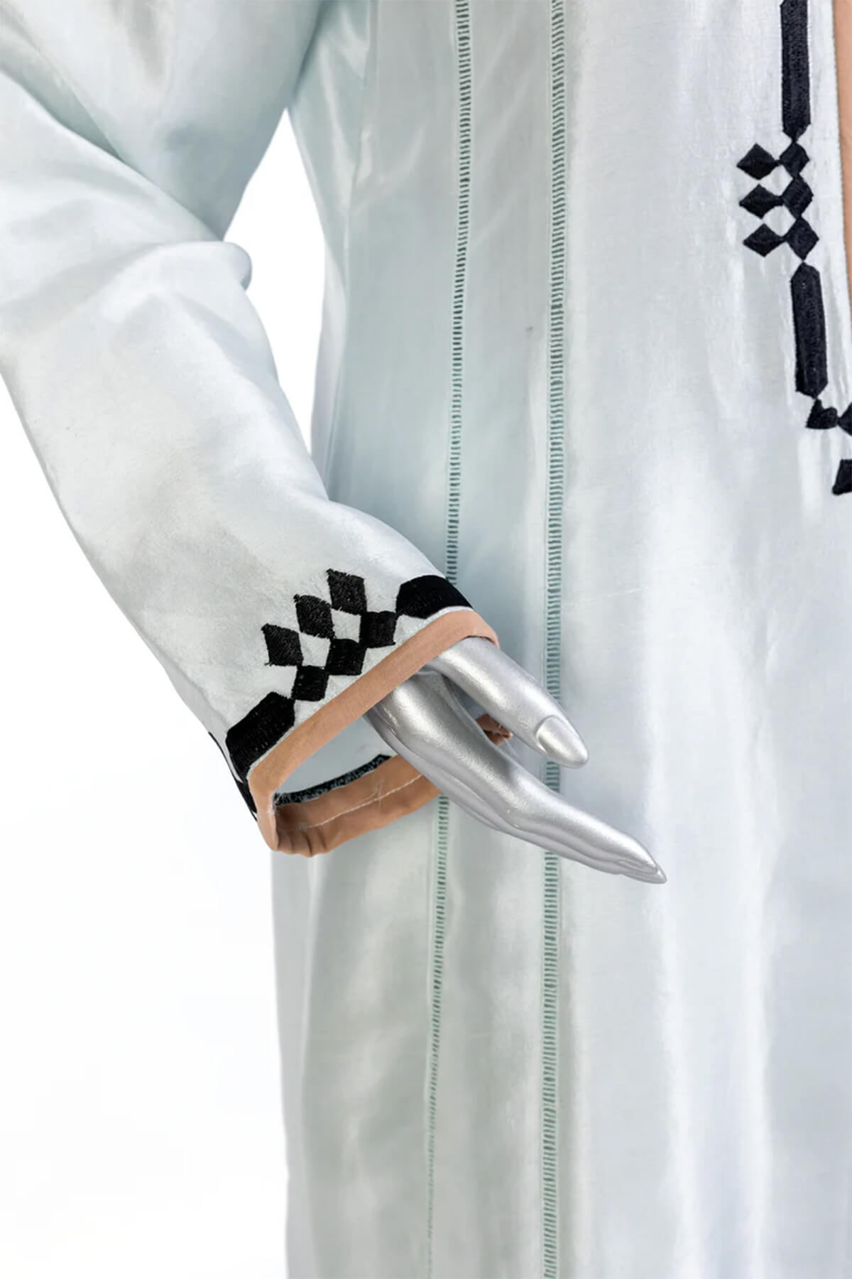 Anchal – Classic Embroidered Korean Silk Suit with Peach Dupatta Worldwide