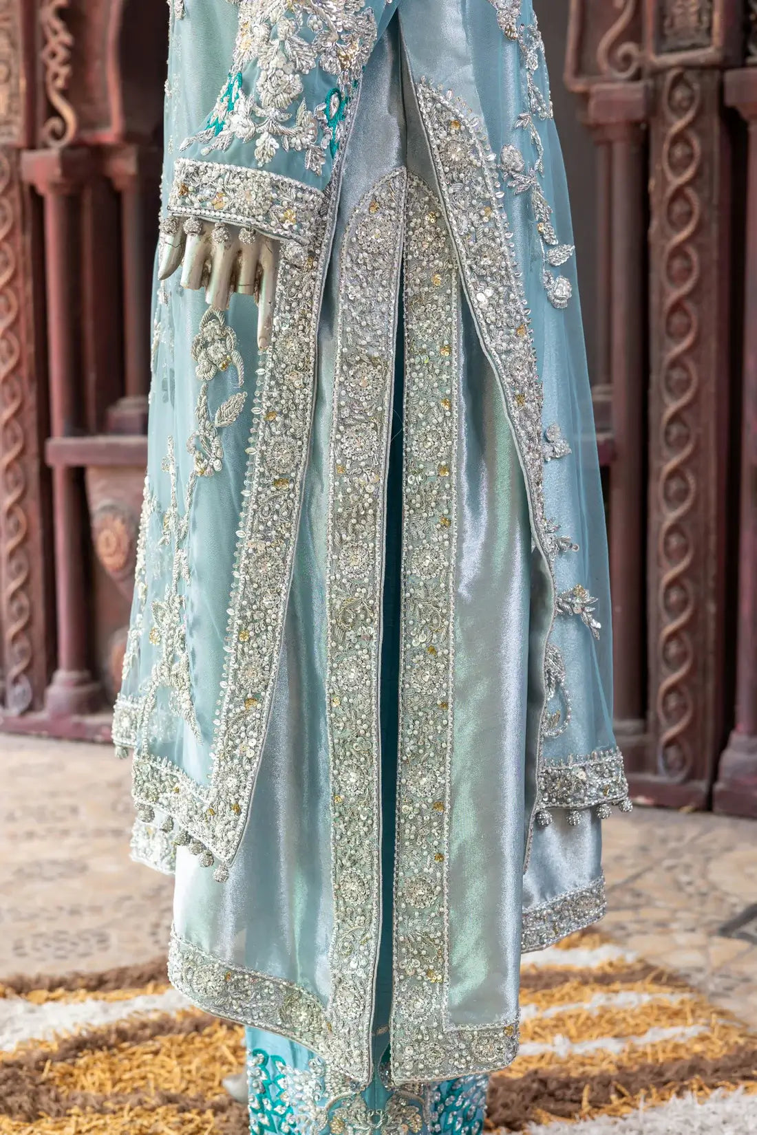 Avelin – Luxury Teal Pakistani Formal Suit with Hand Embellishment for Canada