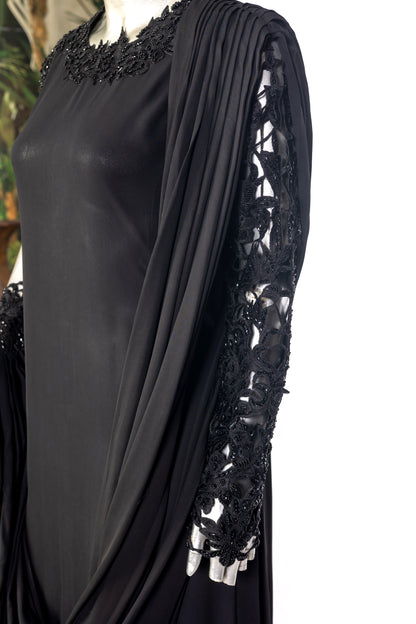 Ayra Black Georgette Shirt and Korean Pants Casual Party Outfit by MariamRaj