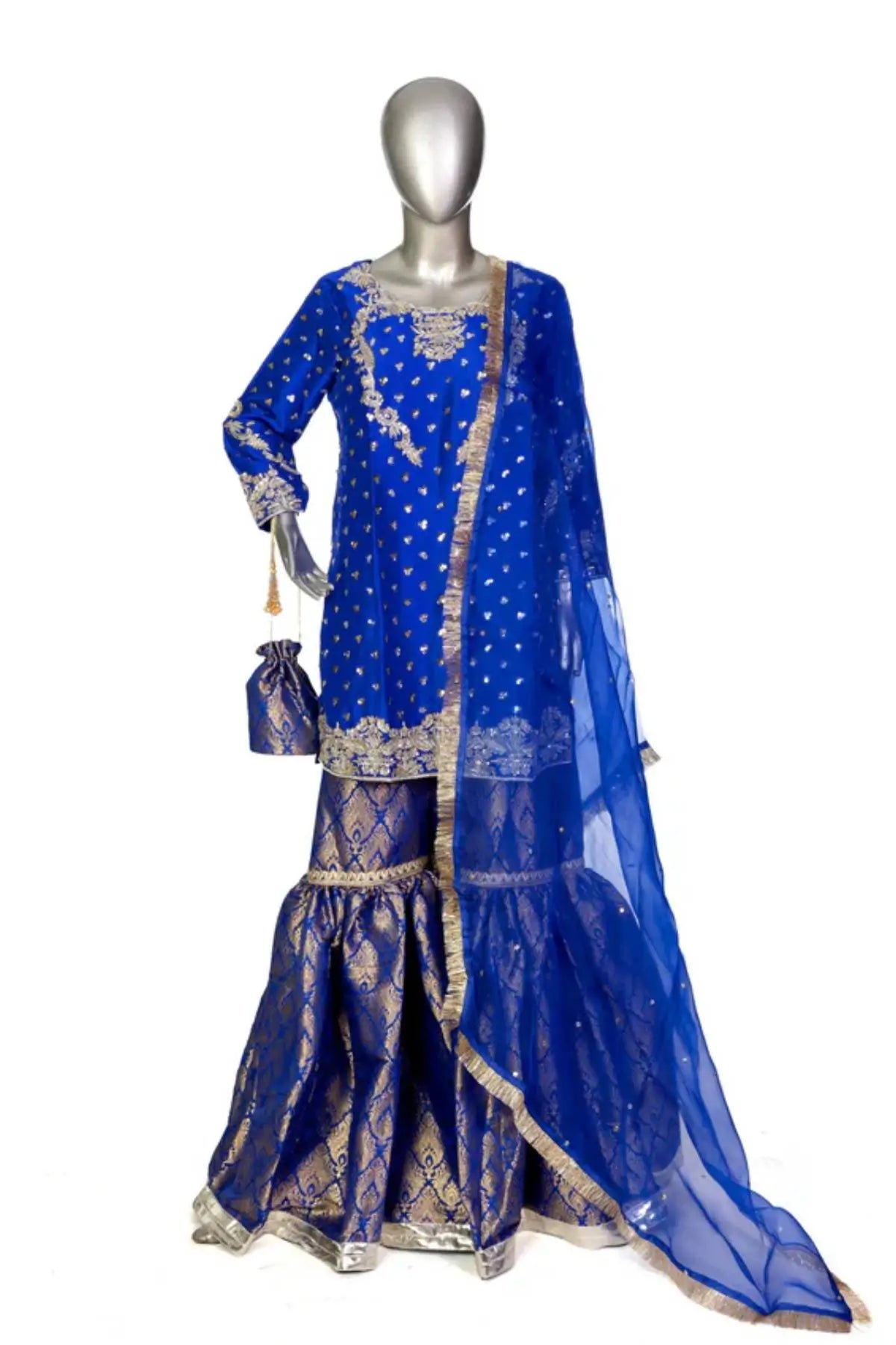 Twilight Blue-Pakistani Festive Embroidered outfit for celebrations
