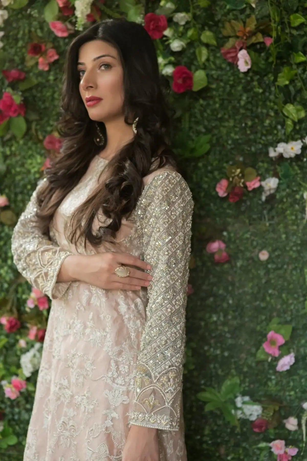 Blush Pink- Pakistani Fully-Embellished Evening Wear Outfit