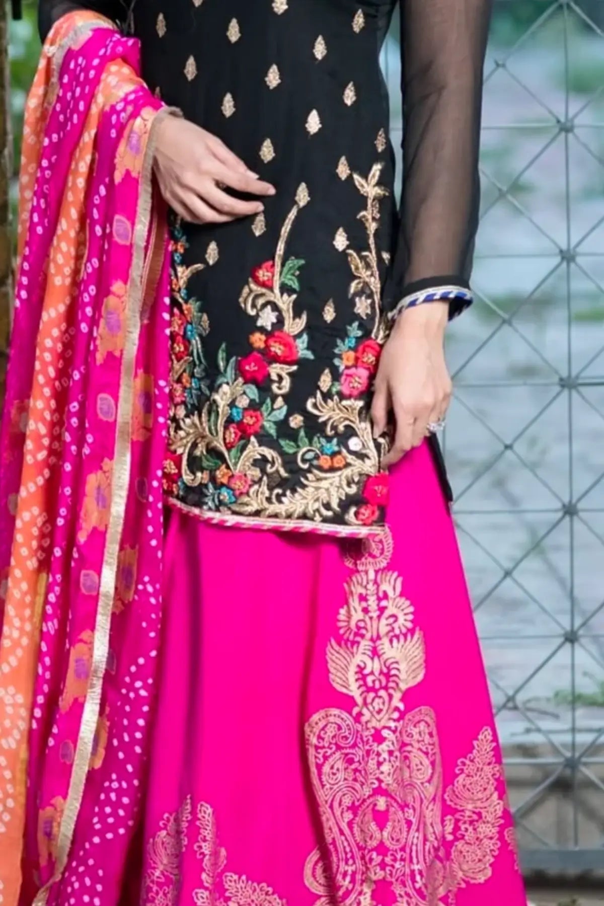 Bold Blossom- Elegant Pakistani Partywear Dresses