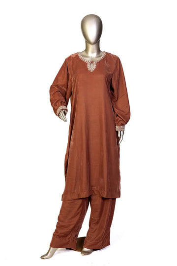 Caramel Elegance- Pakistani Designer Velvet Partywear