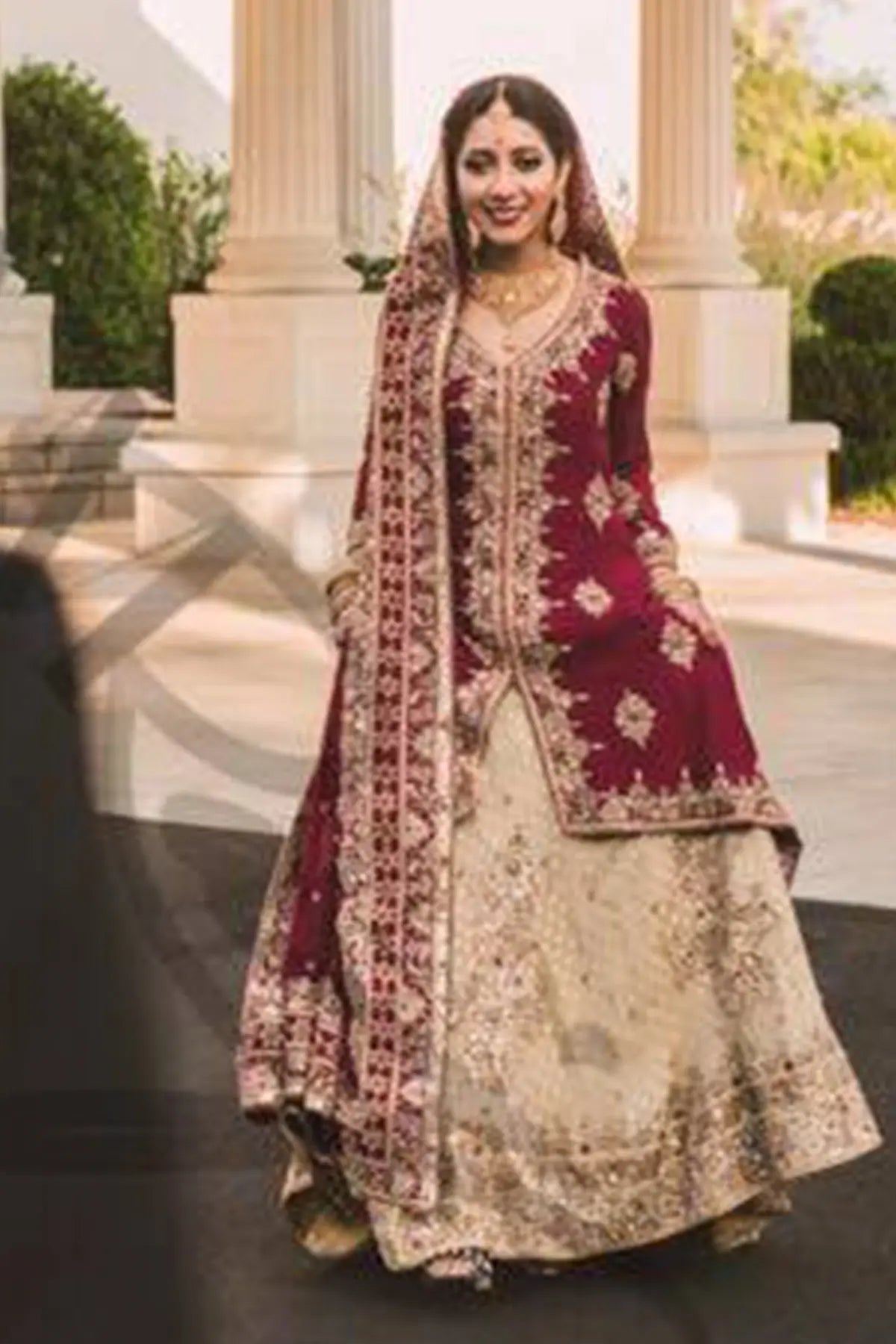 Crimson Radiance – Deep Red Bridal Lehenga for Pakistani Weddings | Designer Wear by MariamRaj