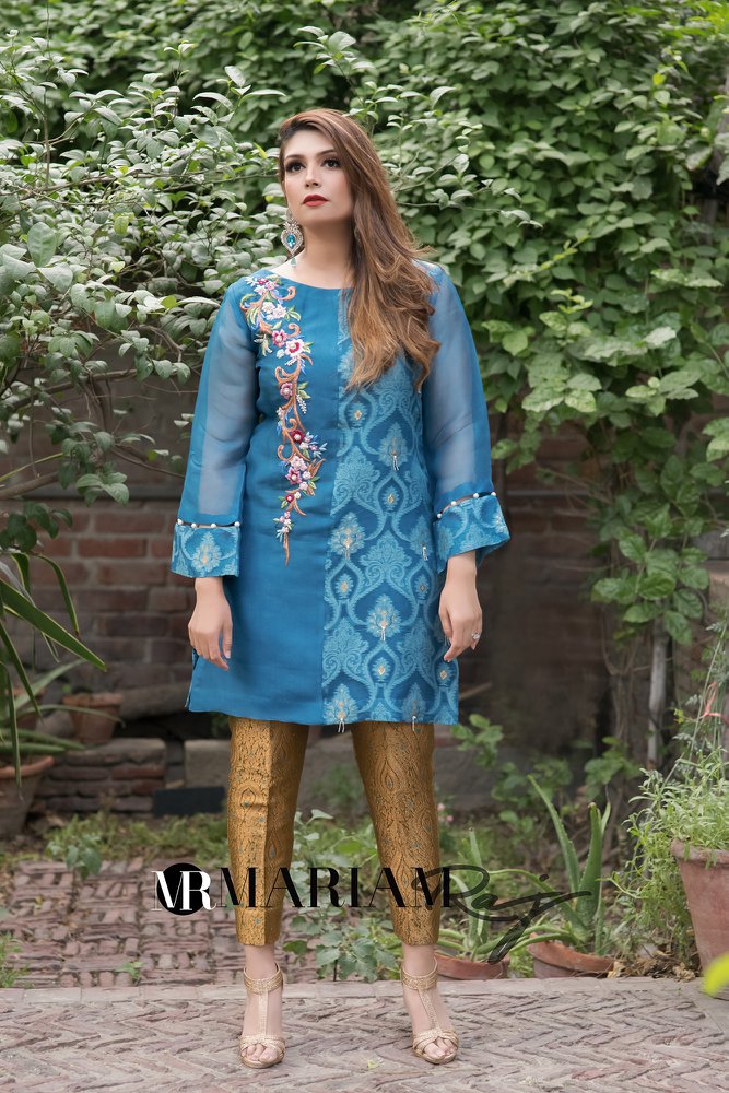 Celestial-Graceful Embroidered Shirt with jamawar Pants