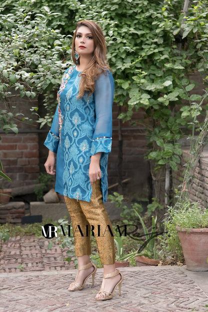 Celestial-Graceful Embroidered Shirt with jamawar Pants