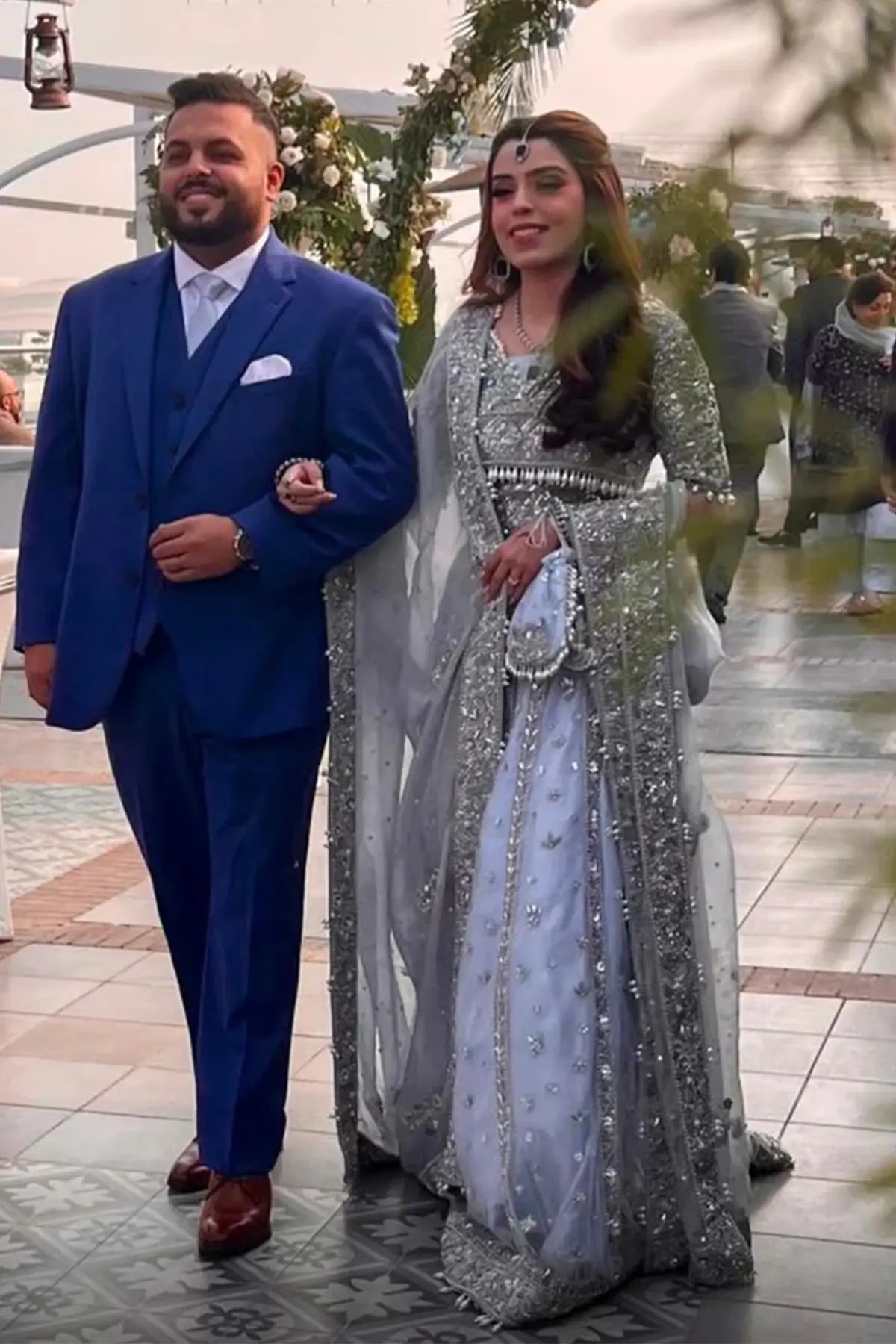 Elsa – Custom Stitched Pakistani Wedding Dress for Reception | Ice Blue Bridal Lehenga by MariamRaj