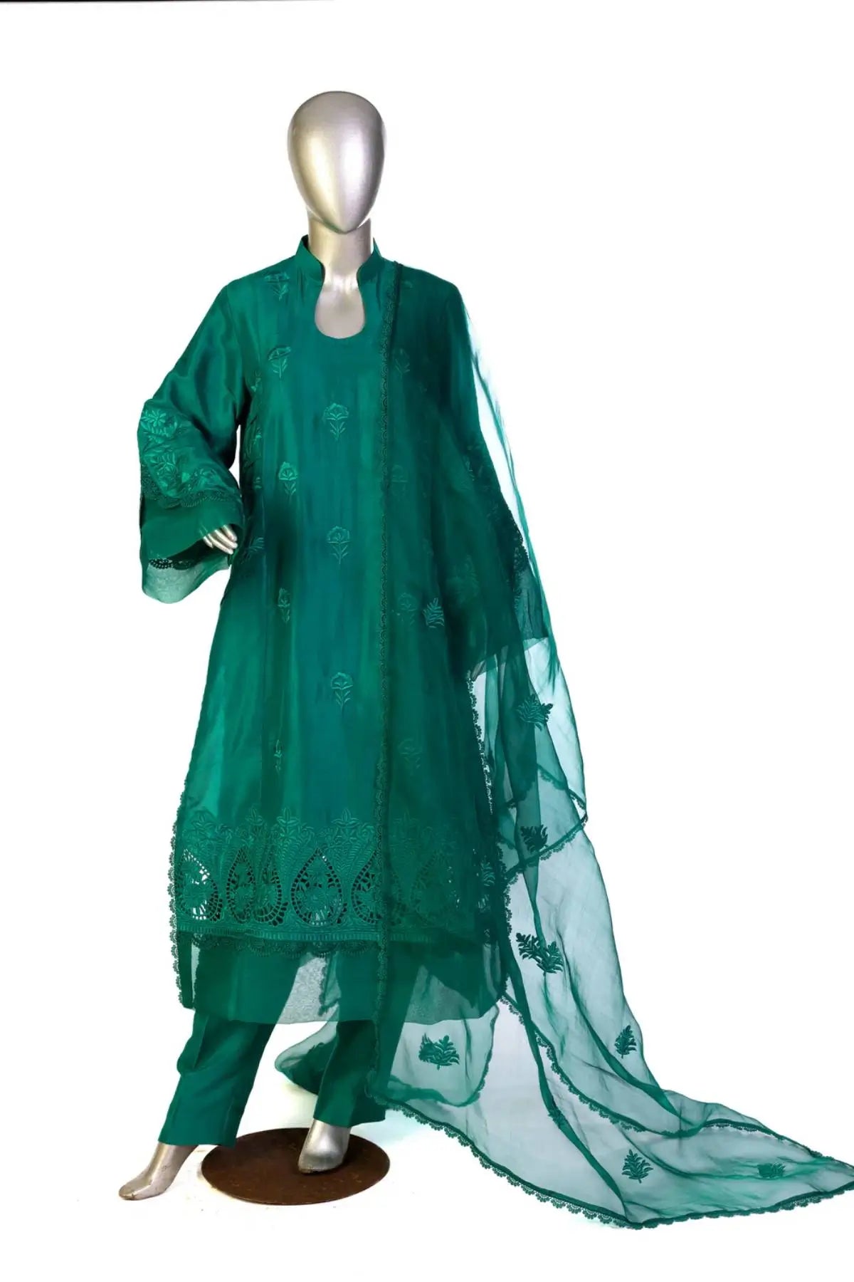 Emerald-Custom-made Pakistani Silk Suits for Weddings