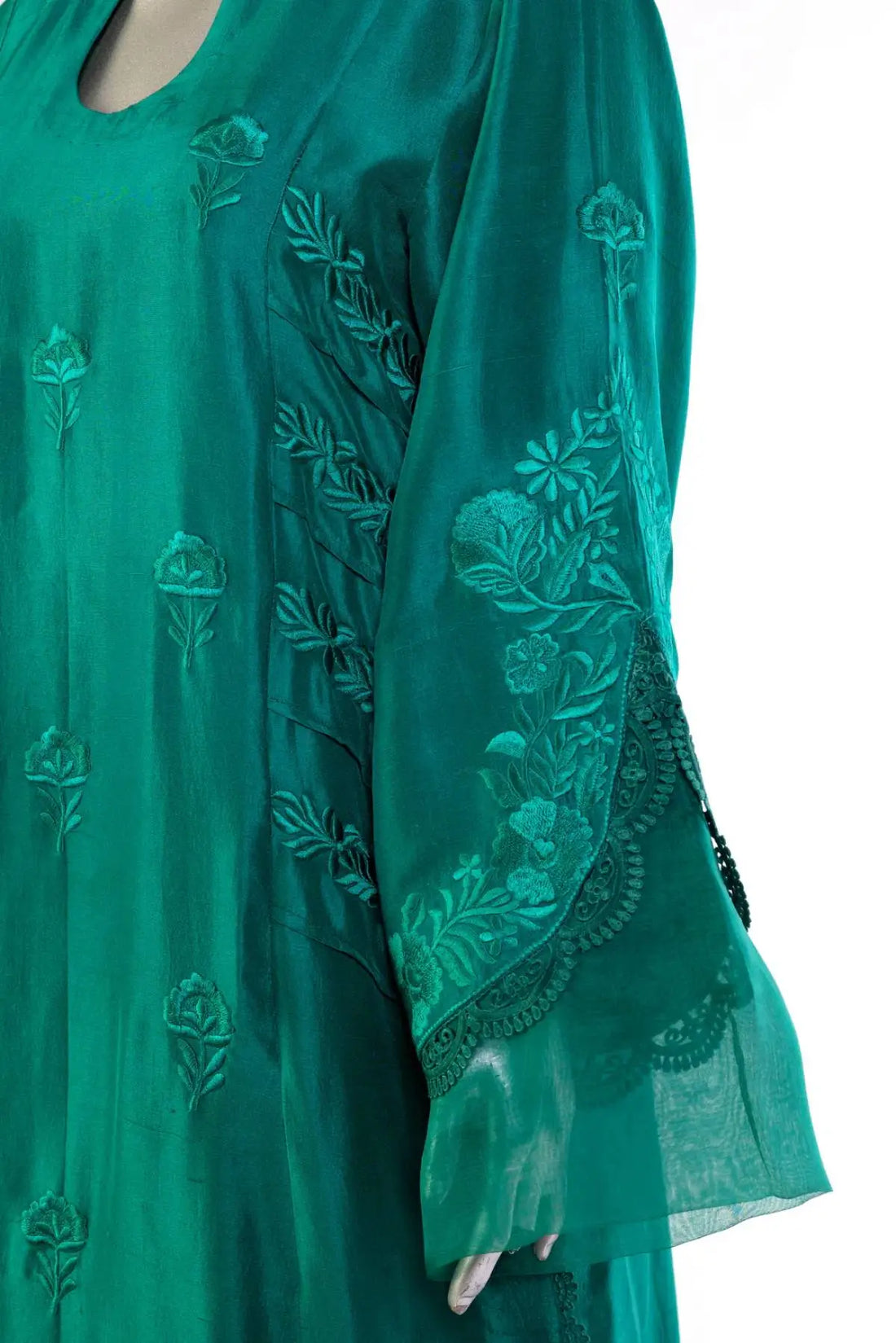 Emerald-Custom-made Pakistani Silk Suits for Weddings