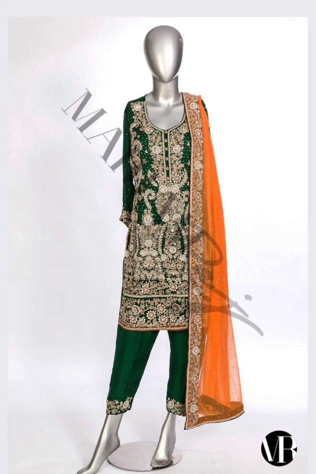 Emerald- Pakistani Designer Formal Mehndi Outfit