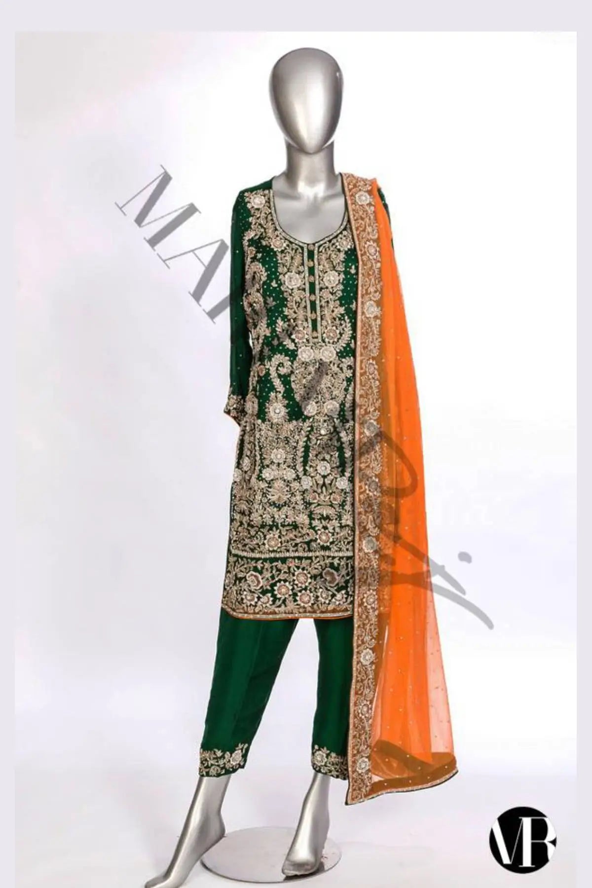 Emerald- Pakistani Designer Formal Mehndi Outfit