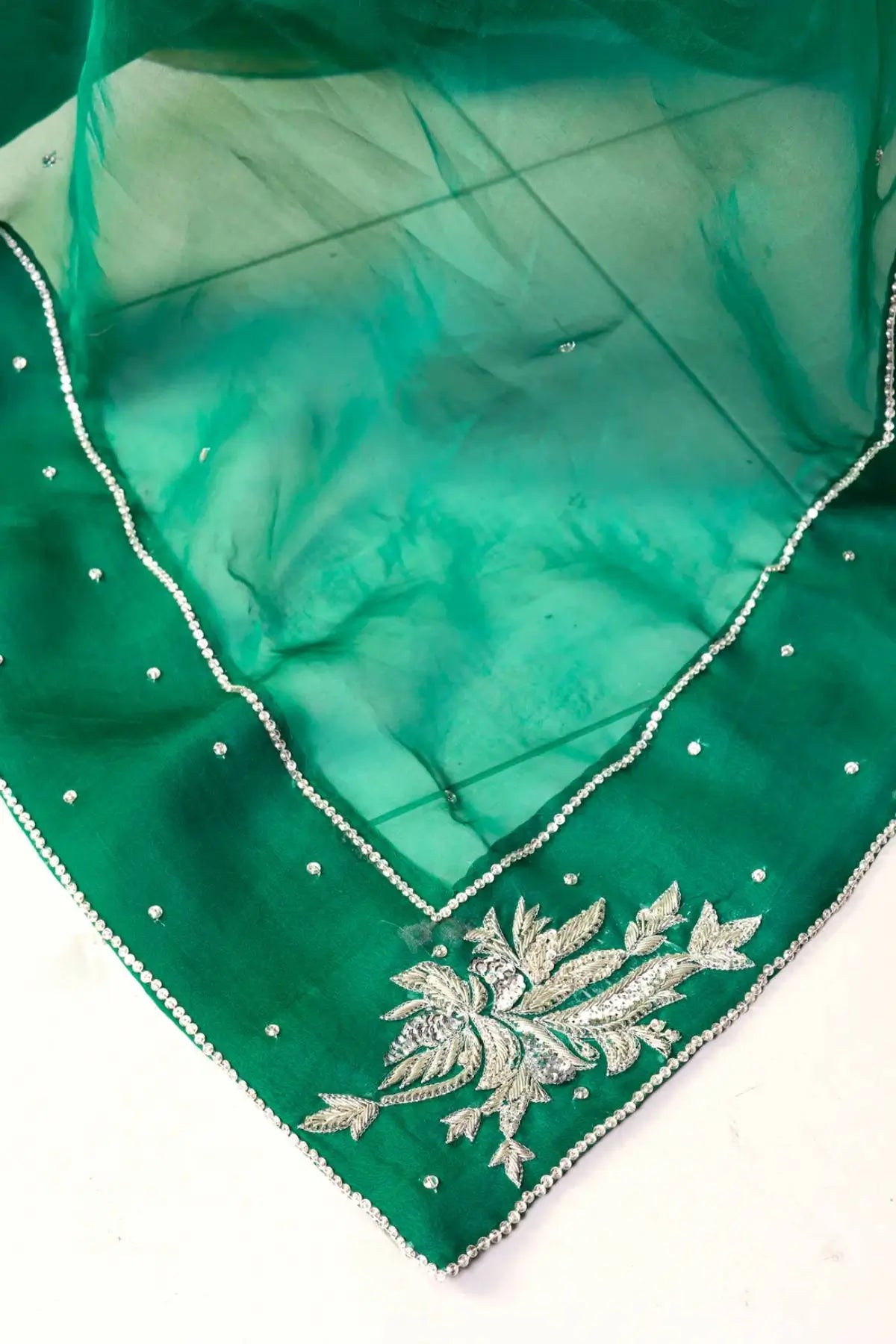 Emerald Moonlight- Elegance Formal Wear Embroidered Dress