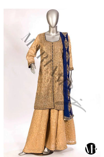 Golden Aura-Traditional Luxury Embroidered Party Wear Suit