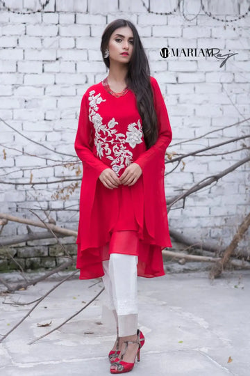Fiery Charm-Pakistani Embroidered Outfit