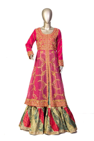 Fushia- Beautiful Hand Embellished Gharara Suit