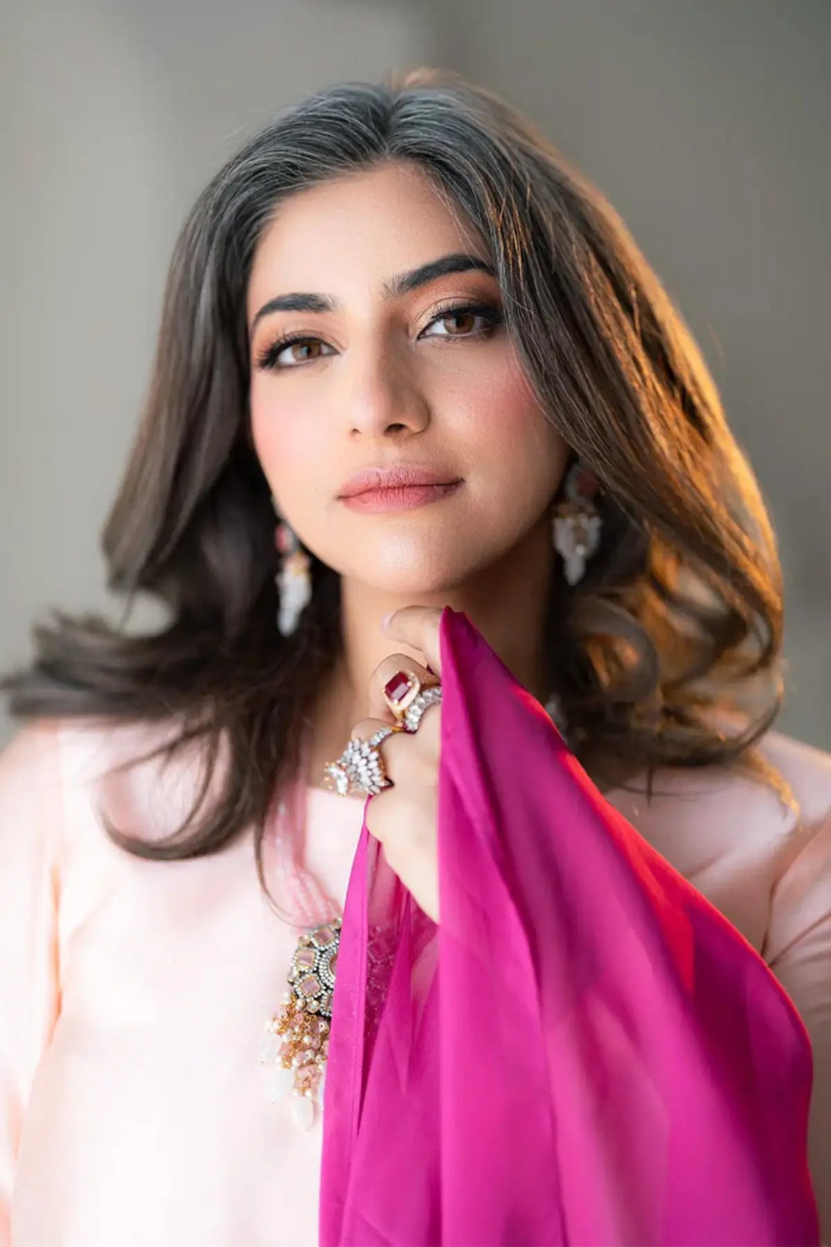 Gulrosh- Handcrafted Peach Frshishlwar Ensemble for Evening Events