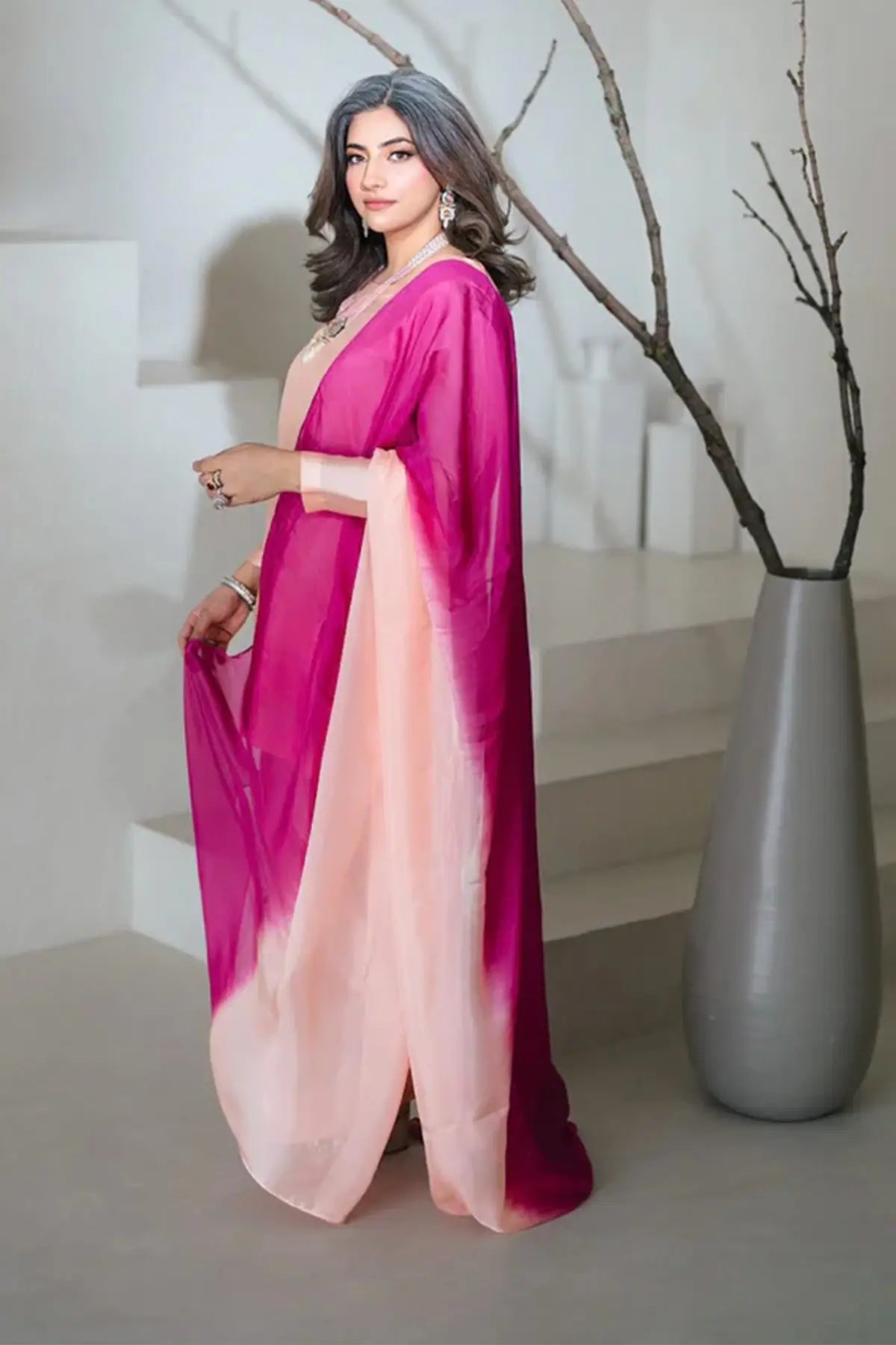 Gulrosh- Handcrafted Peach Frshishlwar Ensemble for Evening Events
