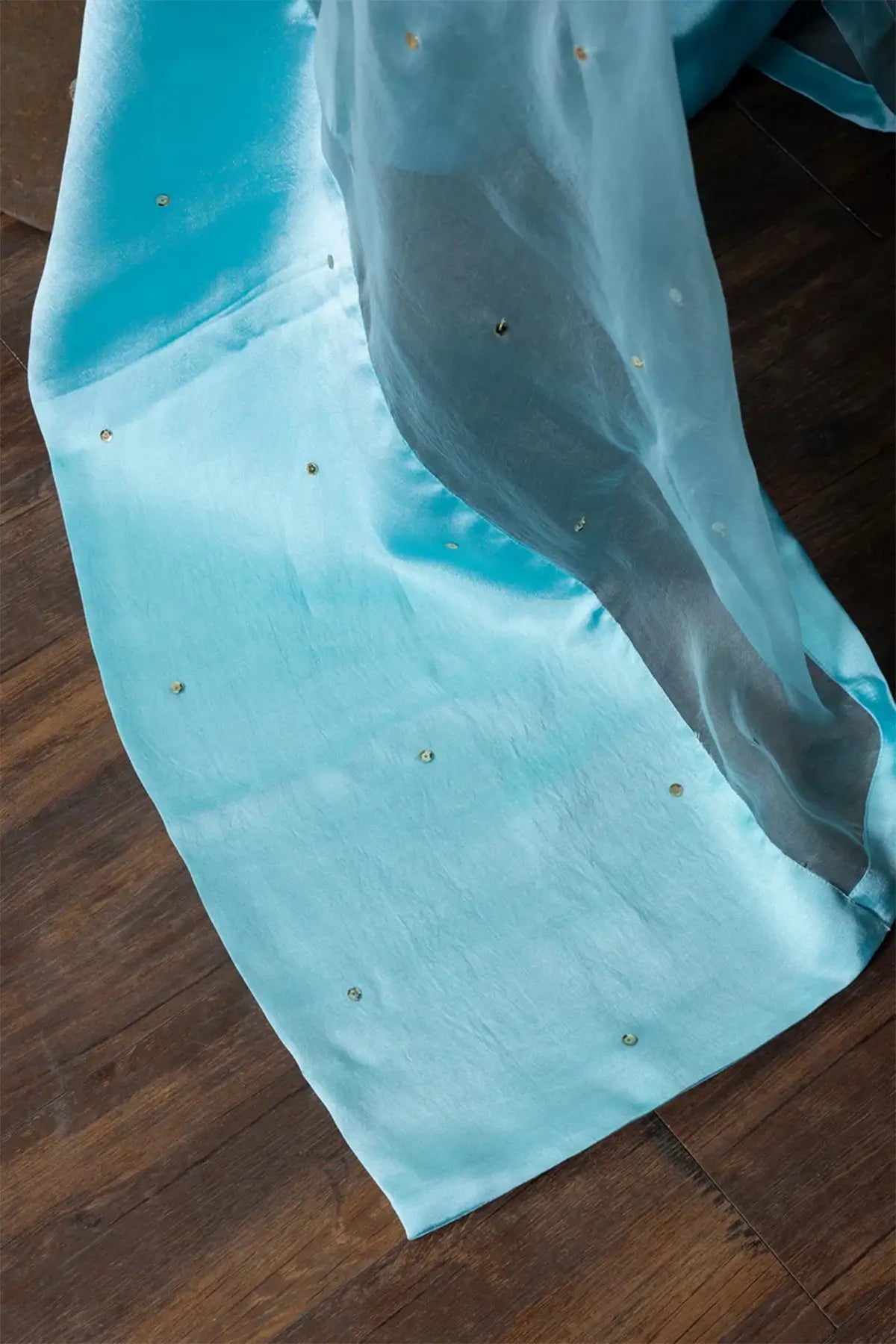 Irzah – Pakistani Embroidered Silk Outfit for Formal Functions with Net Dupatta