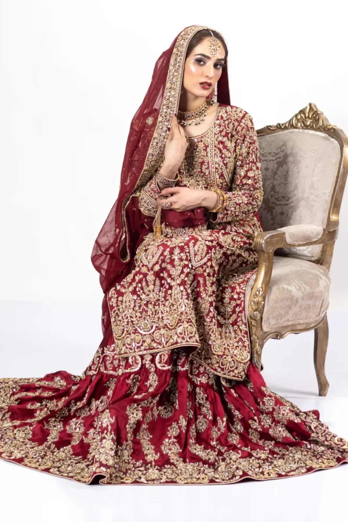 Kavya – Red Farshi Lehnga for Destination Weddings & Pakistani Brides