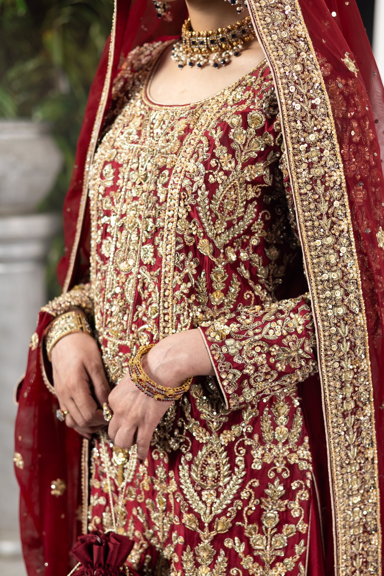 MariamRaj Kavya Royal Red Raw Silk Farshi Lehnga with Net Organza Dupatta