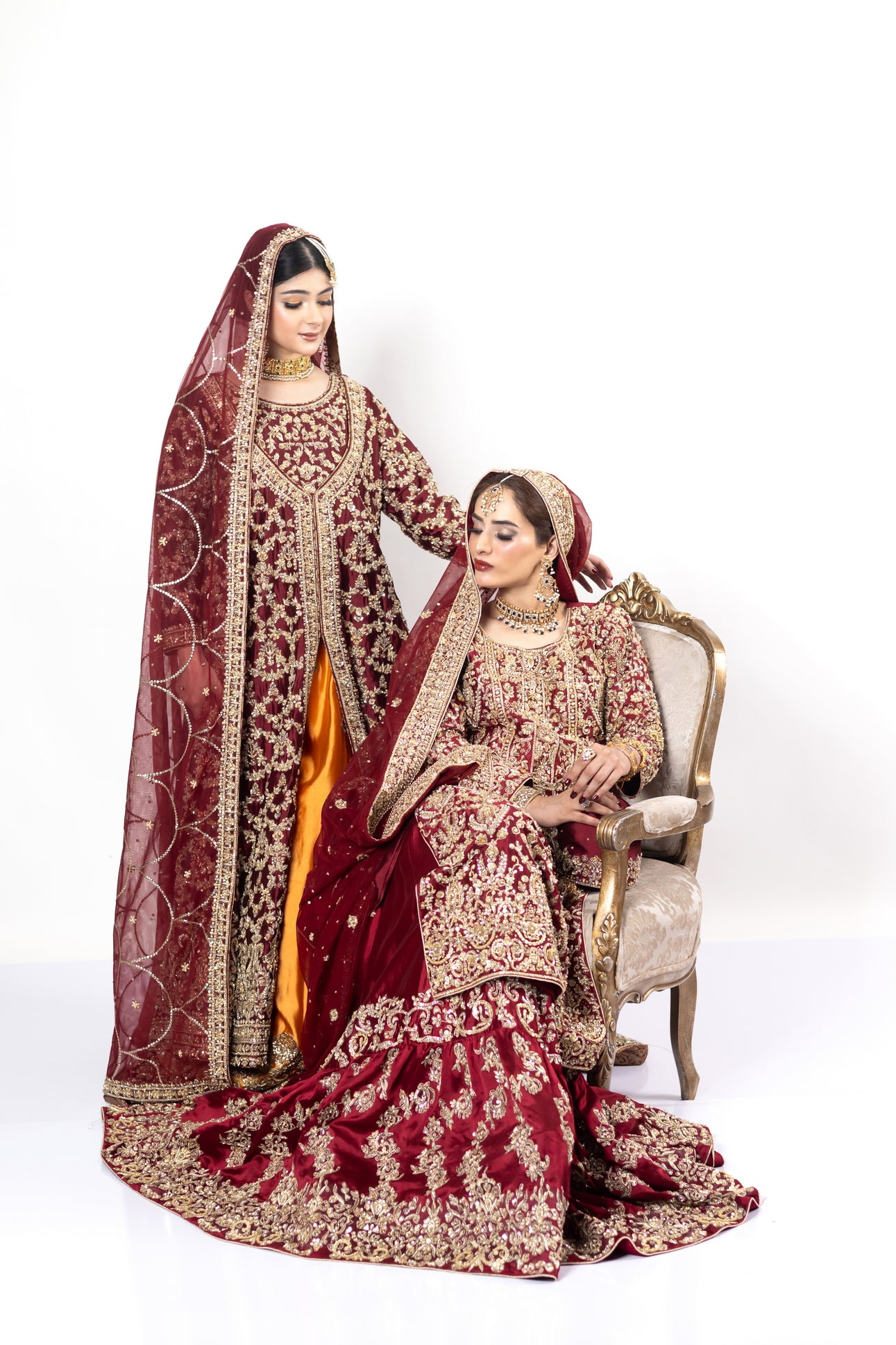 MariamRaj Kavya Royal Red Raw Silk Farshi Lehnga with Net Organza Dupatta