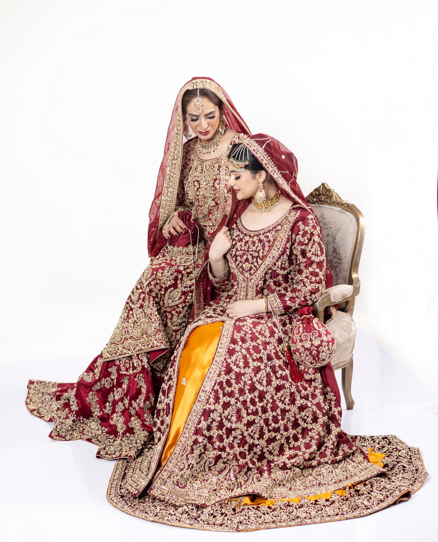MariamRaj Kavya Royal Red Raw Silk Farshi Lehnga with Net Organza Dupatta