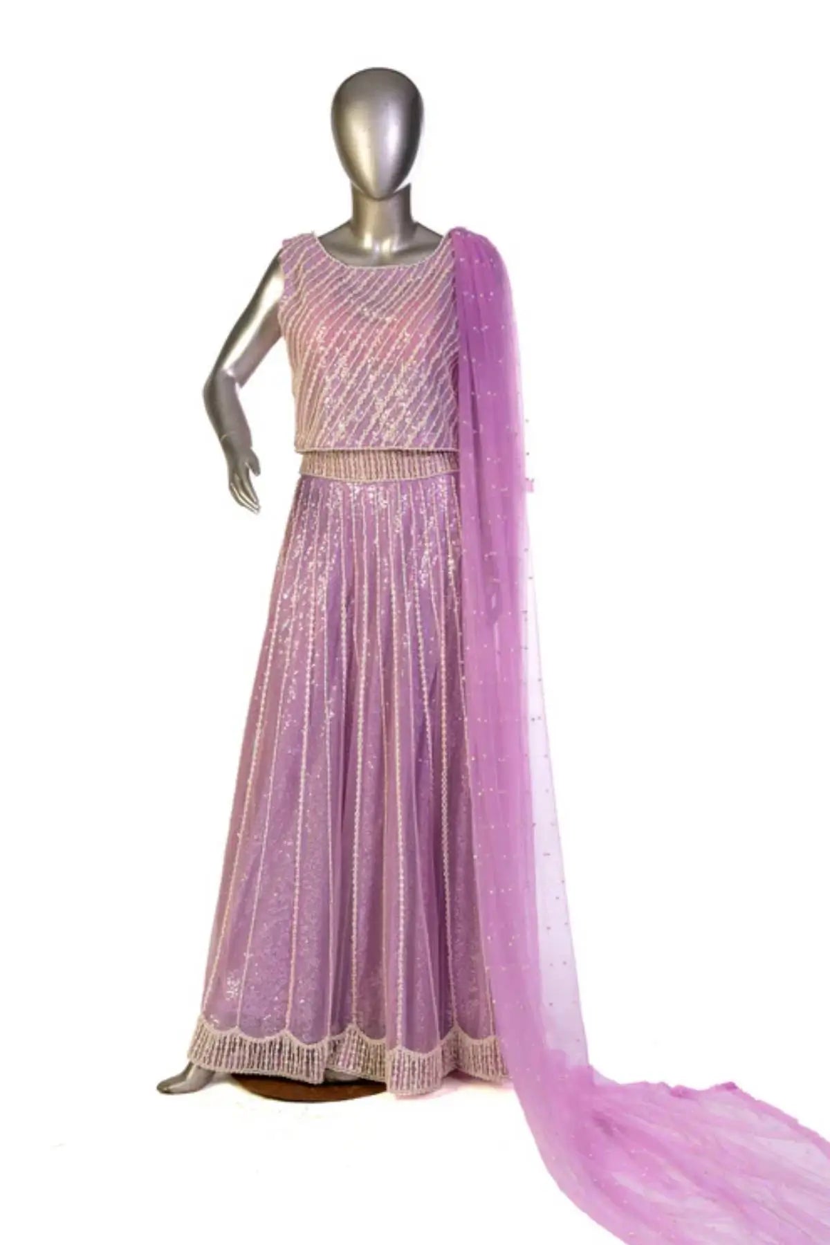 Lilac Bliss-Designer Fully-Embellished Wedding wear Outfit