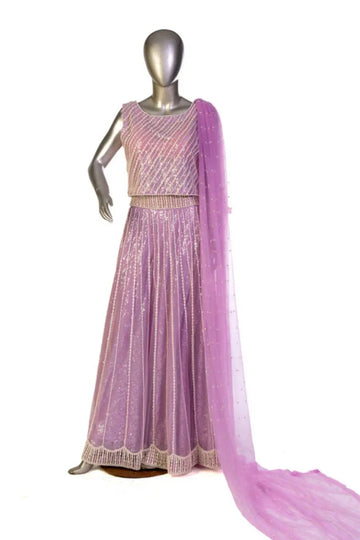 Lilac Bliss-Designer Fully-Embellished Wedding wear Outfit