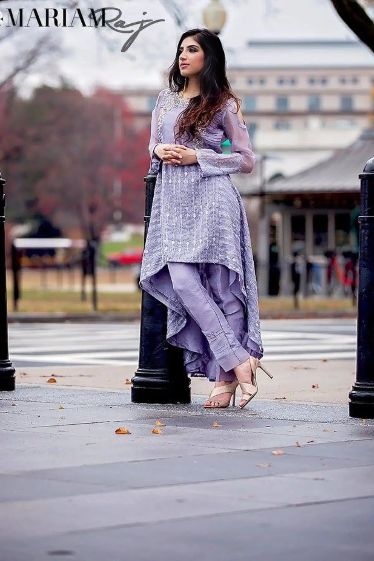 Lavender Love- Pakistani Embroidered Party Wear Dress