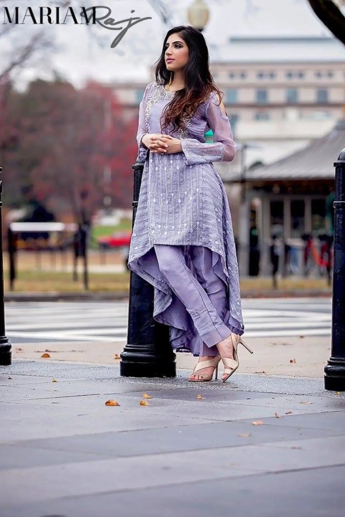 Lavender Love- Pakistani Embroidered Party Wear Dress
