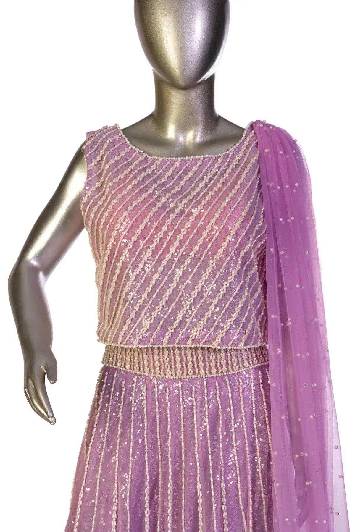 Lilac Bliss-Designer Fully-Embellished Wedding wear Outfit