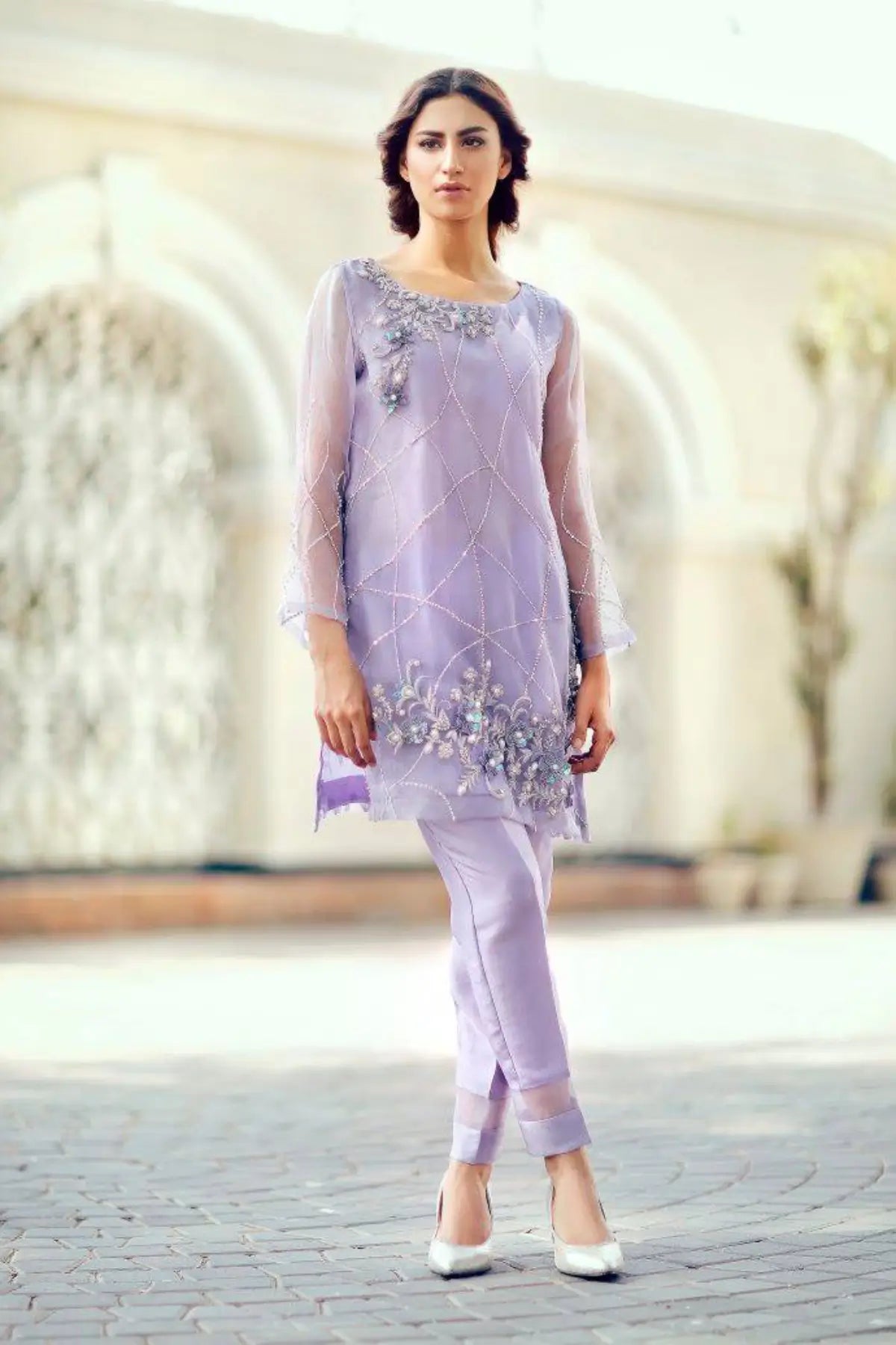 Lilac Mist- Latest Pakistani Organza Outfit