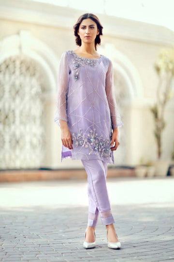 Lilac Mist- Latest Pakistani Organza Outfit