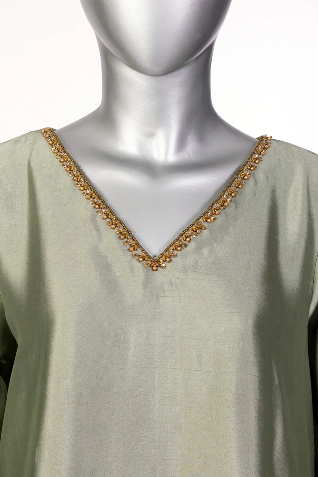 Lioren – Designer Grey Silk Sheesha Work Shalwar Kameez for Daily Casuals