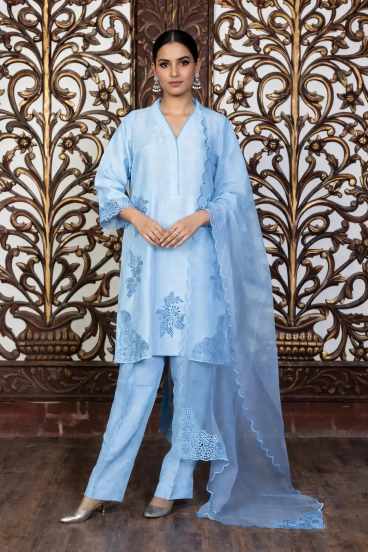 Mahveen – Luxury Korean Silk 3-Piece Suit for Eid and Festive Events