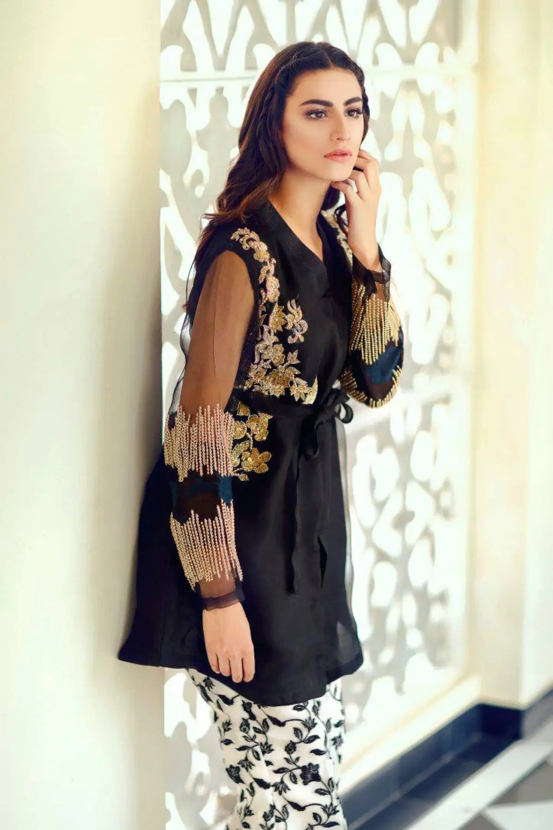 Monochrome- Stylish Black Organza Perfect for Pakistani Wedding