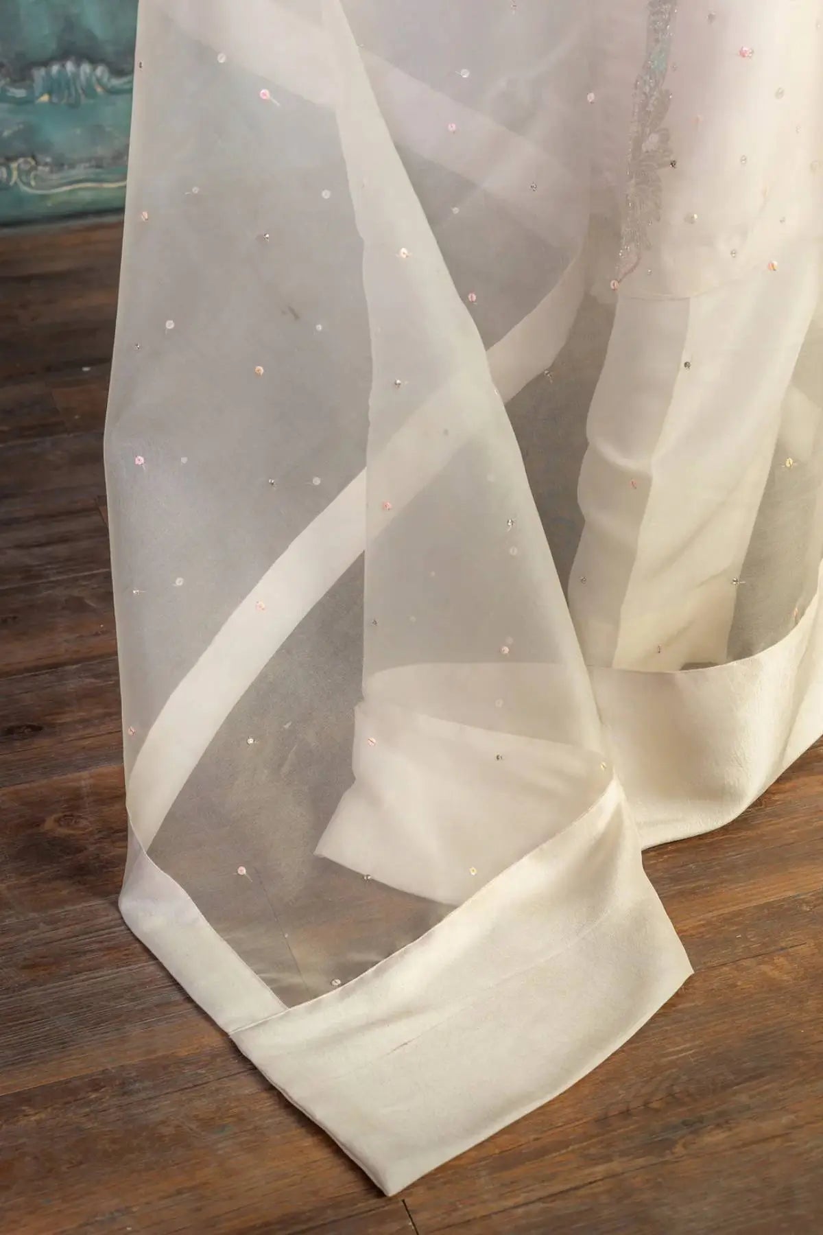 Nigar-Elegant Pearl White Embroidered Pakistani Formal Wear for Women