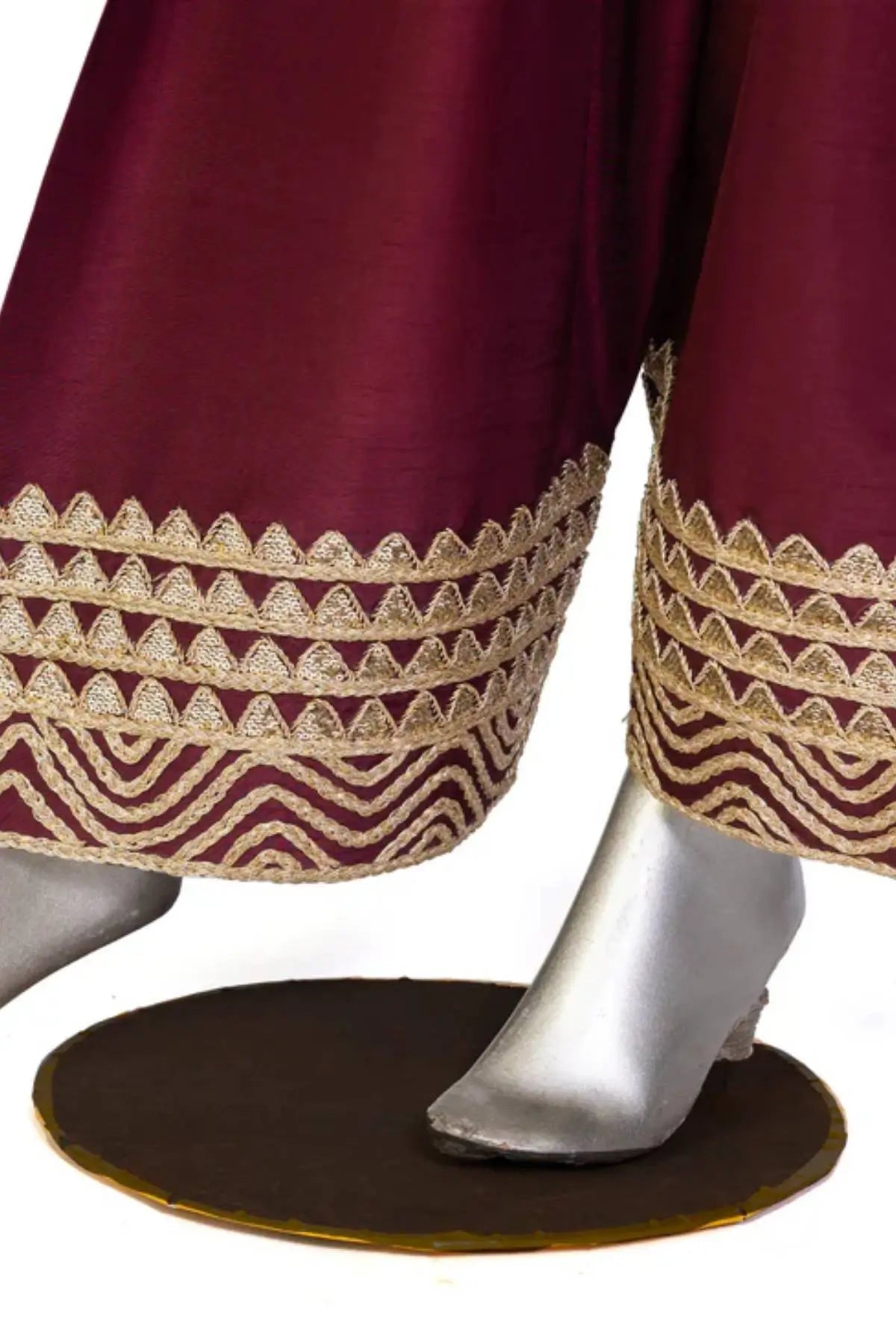 Noor– Traditional Farshi Shalwar Dress in Tea Pink & Maroon