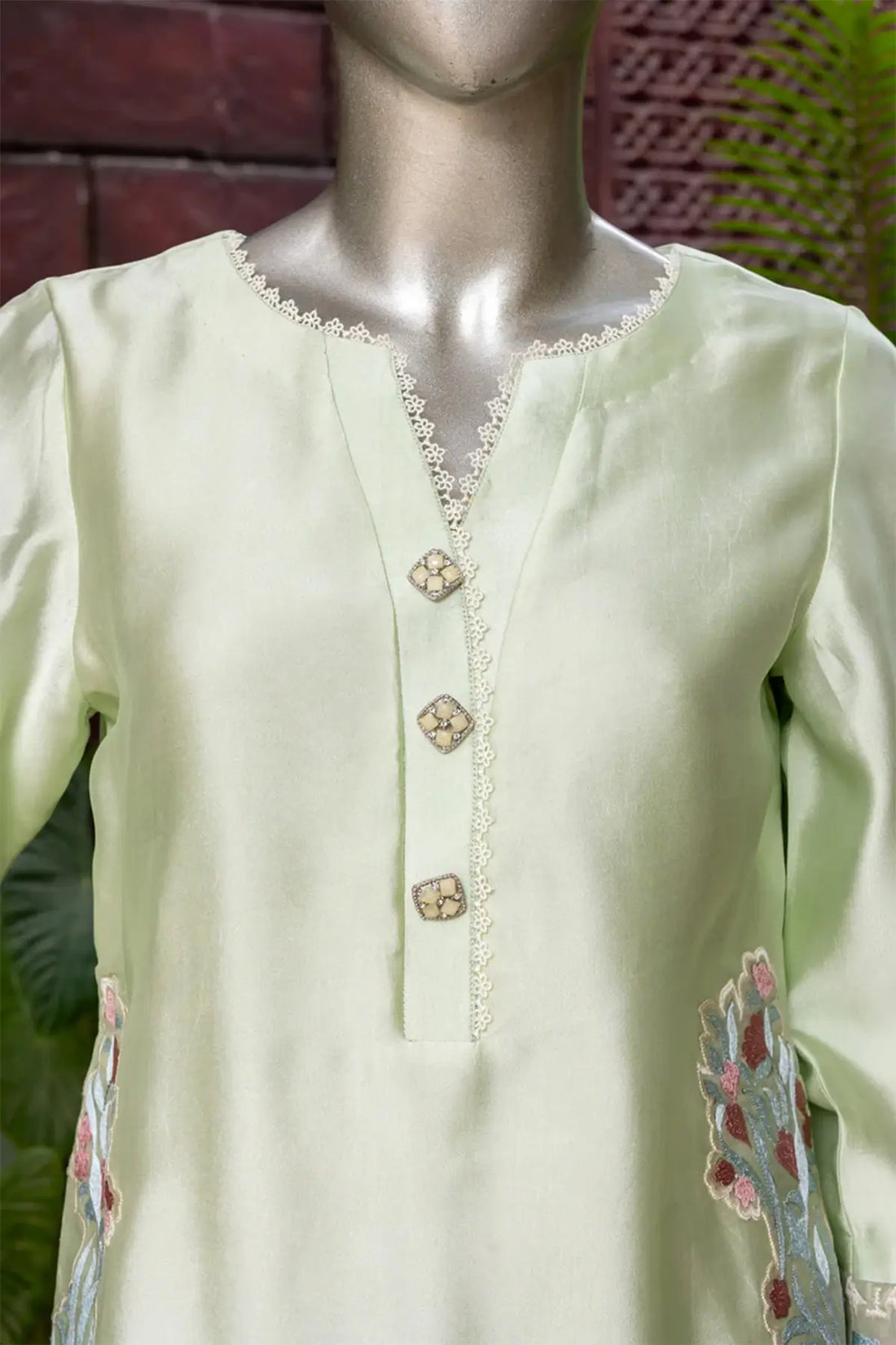 Nukhat – Pakistani Semi-Formal Wear in Sheesha Silk and Embroidered Organza