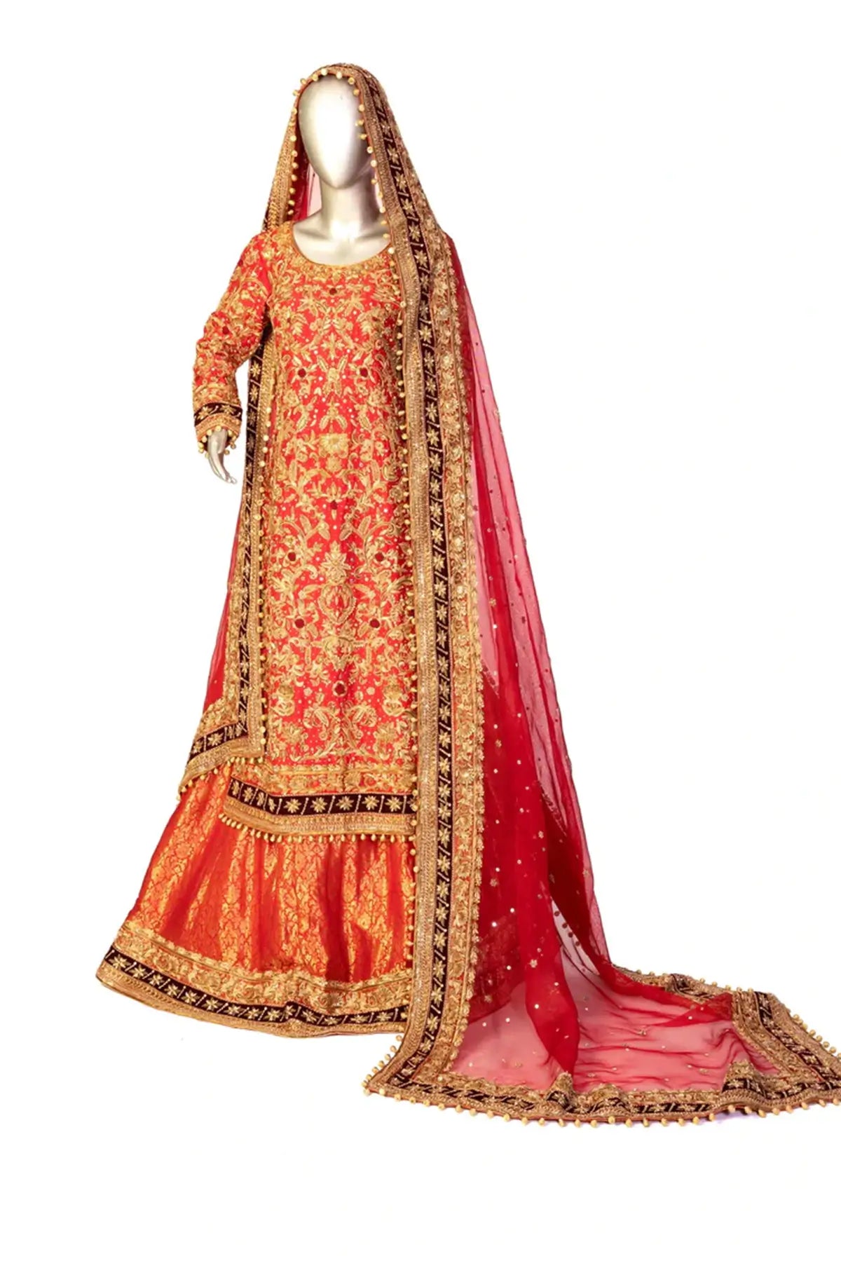 Red Royalty – Red Bridal Lehenga for Pakistani Barat | Designer Wedding Wear by MariamRaj