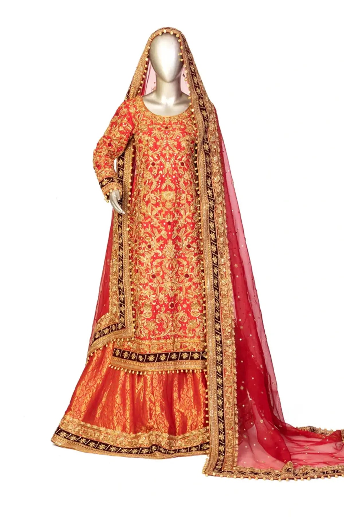Red Royalty – Red Bridal Lehenga for Pakistani Barat | Designer Wedding Wear by MariamRaj
