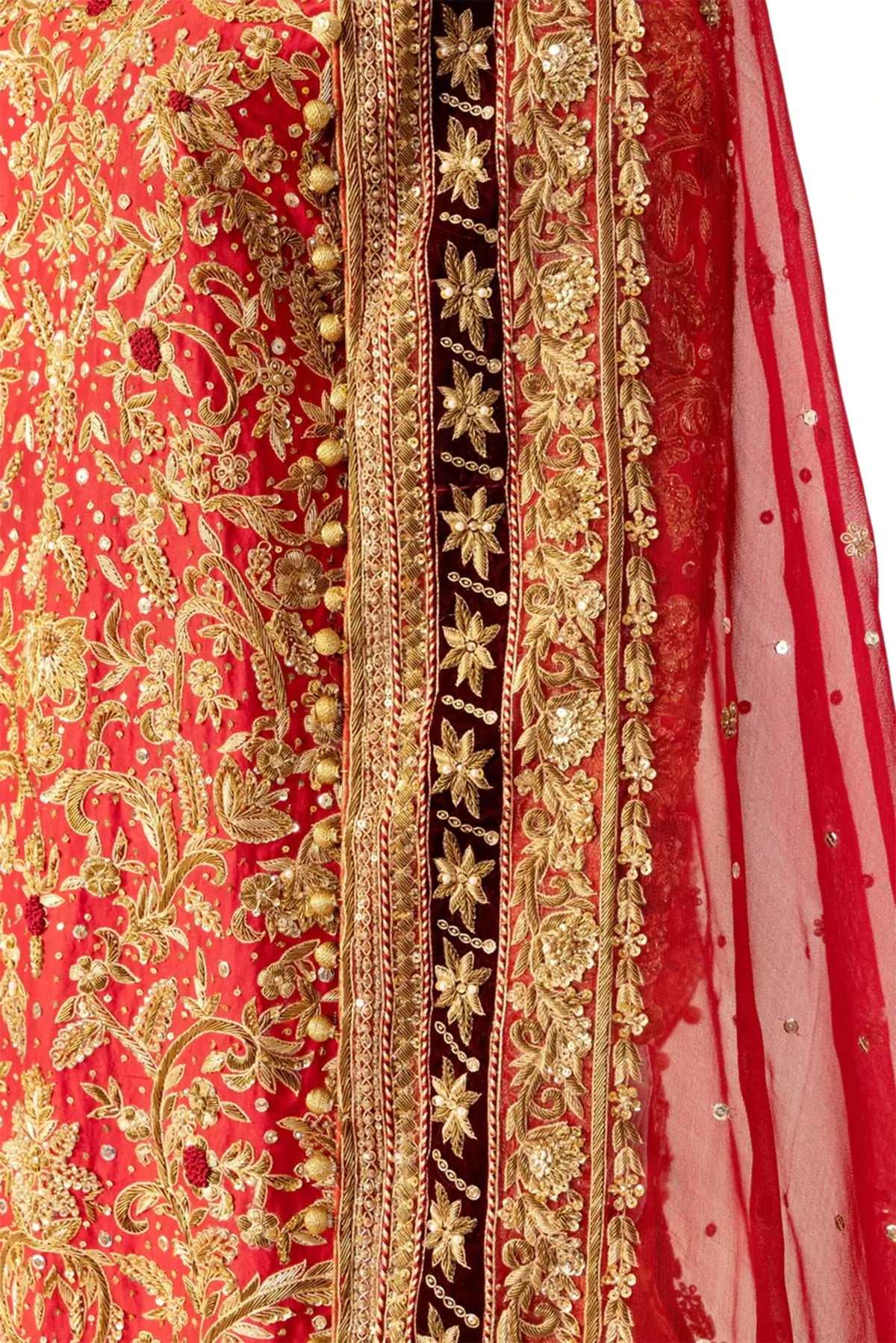 Red Royalty – Red Bridal Lehenga for Pakistani Barat | Designer Wedding Wear by MariamRaj
