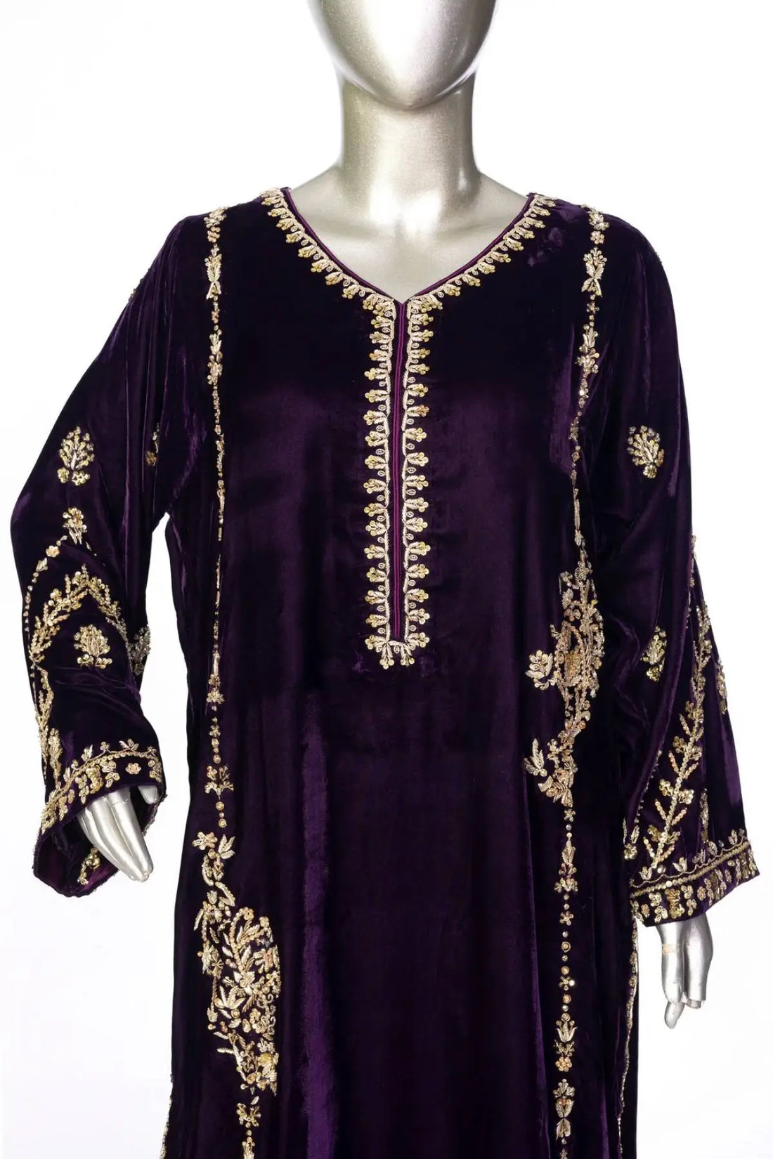 Regal Allure-Exclusive Designer Velvet Suit with Full Embroidery