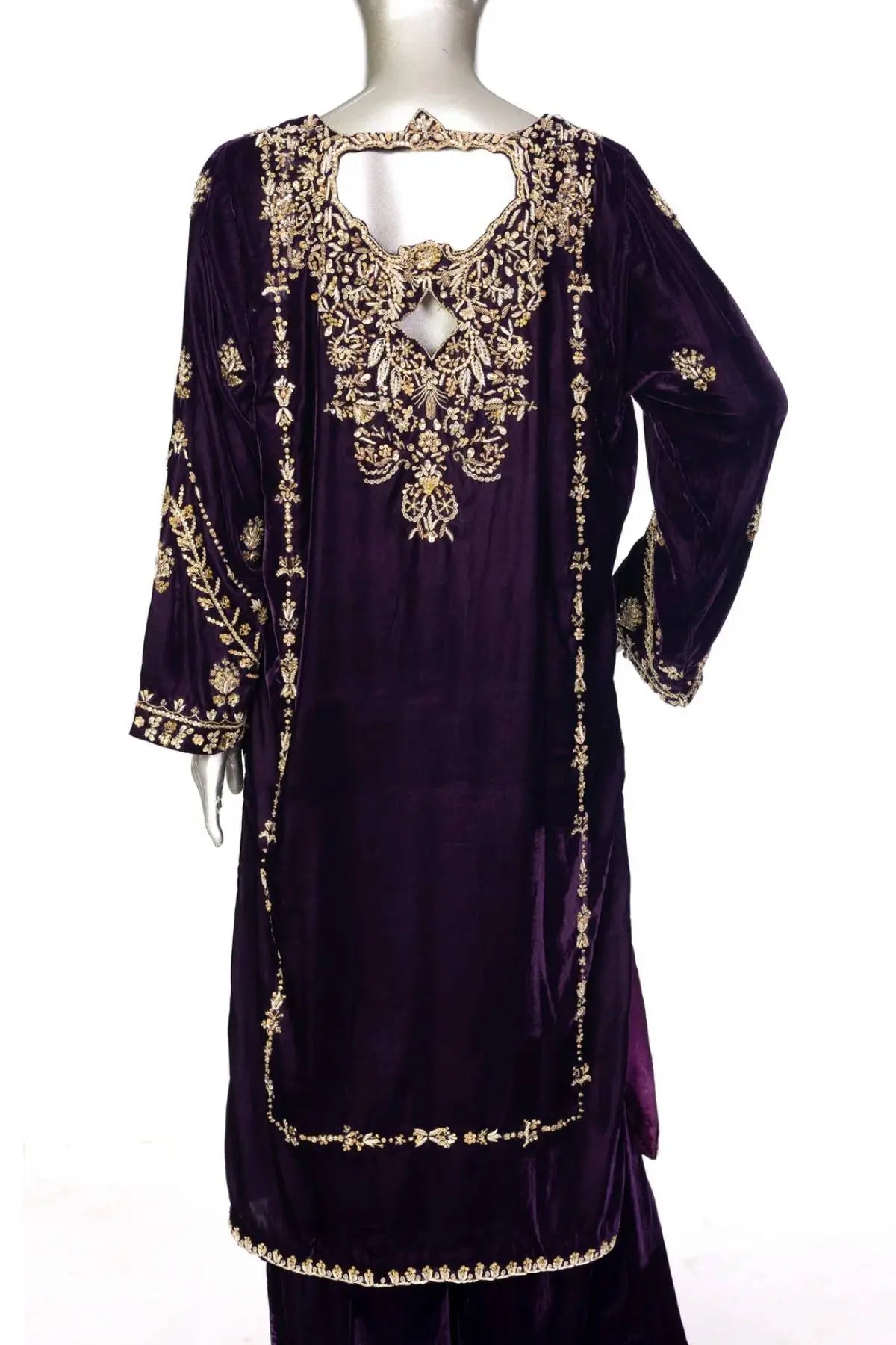 Regal Allure-Exclusive Designer Velvet Suit with Full Embroidery
